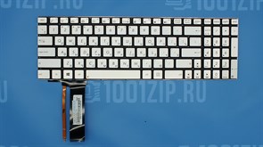 Клавиатура для ноутбука Asus N550,  N56VJ, N56VM серебристая с подсветкой KB00211